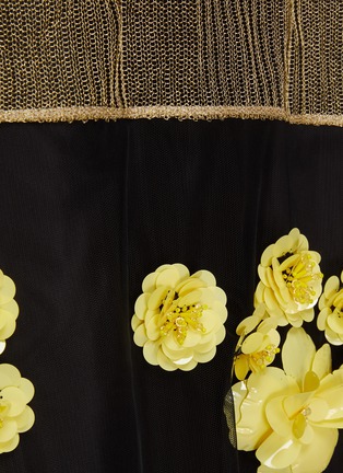  - PRADA - Sequined Flower Chest Logo Bicoloured Mesh Dress