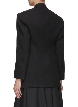 Back View - Click To Enlarge - PRADA - Sculpted Waist Virgin Wool Boxy Single-Breasted Blazer
