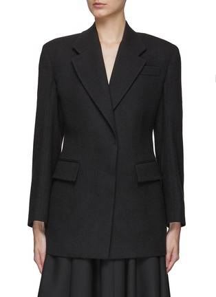 Main View - Click To Enlarge - PRADA - Sculpted Waist Virgin Wool Boxy Single-Breasted Blazer