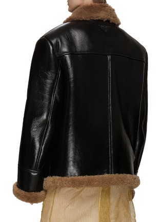 Back View - Click To Enlarge - PRADA - Oversized Shearling Leather Jacket