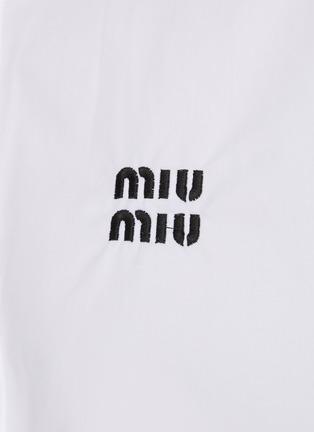  - MIU MIU - Chest Logo Embroidery Cotton Cropped Shirt