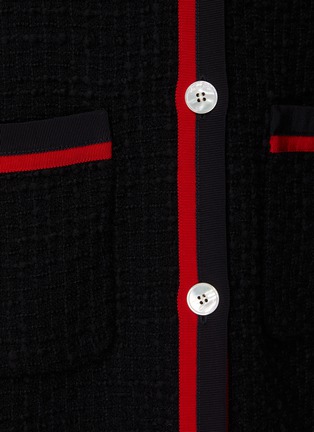  - MIU MIU - Contrasting Trim Virgin Wool Blend Tweed Shirt Jacket