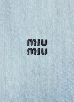  - MIU MIU - Logo Loose Fit Light Washed Denim Shirt