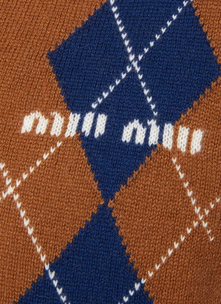  - MIU MIU - Argyle Cashmere Knit V-Neck Vest