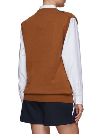 Back View - Click To Enlarge - MIU MIU - Argyle Cashmere Knit V-Neck Vest