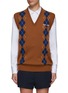 Main View - Click To Enlarge - MIU MIU - Argyle Cashmere Knit V-Neck Vest