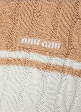  - MIU MIU - Virgin Wool Blend Cable Knit Zip-Up Jacket