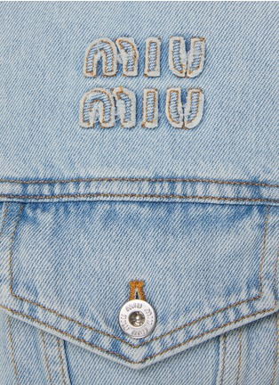  - MIU MIU - Logo Light Washed Medium Fit Denim Jacket