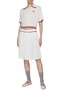 Figure View - Click To Enlarge - MIU MIU - Tricoloured Trim Cropped Silk Blend Knit Tennis Polo Shirt