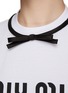  - MIU MIU - Bow Detailing Logo Cotton Cropped T-Shirt