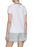 Back View - Click To Enlarge - MIU MIU - Bow Detailing Logo Cotton Cropped T-Shirt