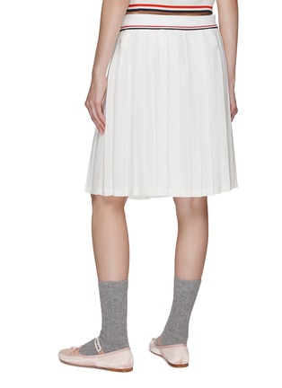 Back View - Click To Enlarge - MIU MIU - Logo Elastic Waist Pleated Midi Skirt