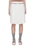 Main View - Click To Enlarge - MIU MIU - Logo Elastic Waist Pleated Midi Skirt