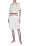 Figure View - Click To Enlarge - MIU MIU - Logo Elastic Waist Pleated Midi Skirt
