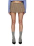 Main View - Click To Enlarge - MIU MIU - Pleated Plaid Virgin Wool Mini Skirt
