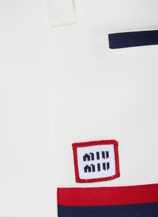  - MIU MIU - Two-Tone Trimmed Logo Mini Skirt