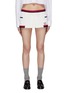 MIU MIU Two-Tone Trimmed Logo Mini Skirt