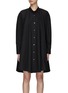 Main View - Click To Enlarge - COMME MOI - PUFF SLEEVE BELTED POPLIN SHIRT DRESS