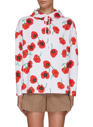 Main View - Click To Enlarge - KENZO - ‘Boke Flower’ All-Over Print Cotton Drawstring Hoodie