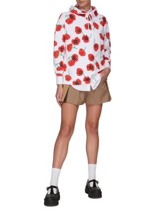 Figure View - Click To Enlarge - KENZO - ‘Boke Flower’ All-Over Print Cotton Drawstring Hoodie