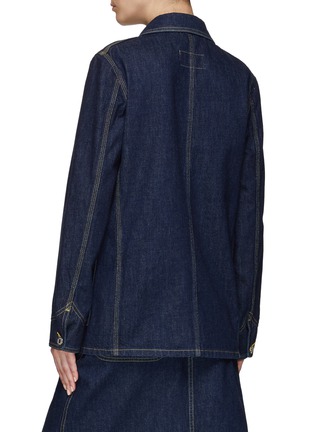 Back View - Click To Enlarge - KENZO - Poppy Embroidery Denim Work Jacket