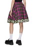 Back View - Click To Enlarge - KENZO - Logo-Appliqued Trim Plaid Cotton Flared Short Skirt