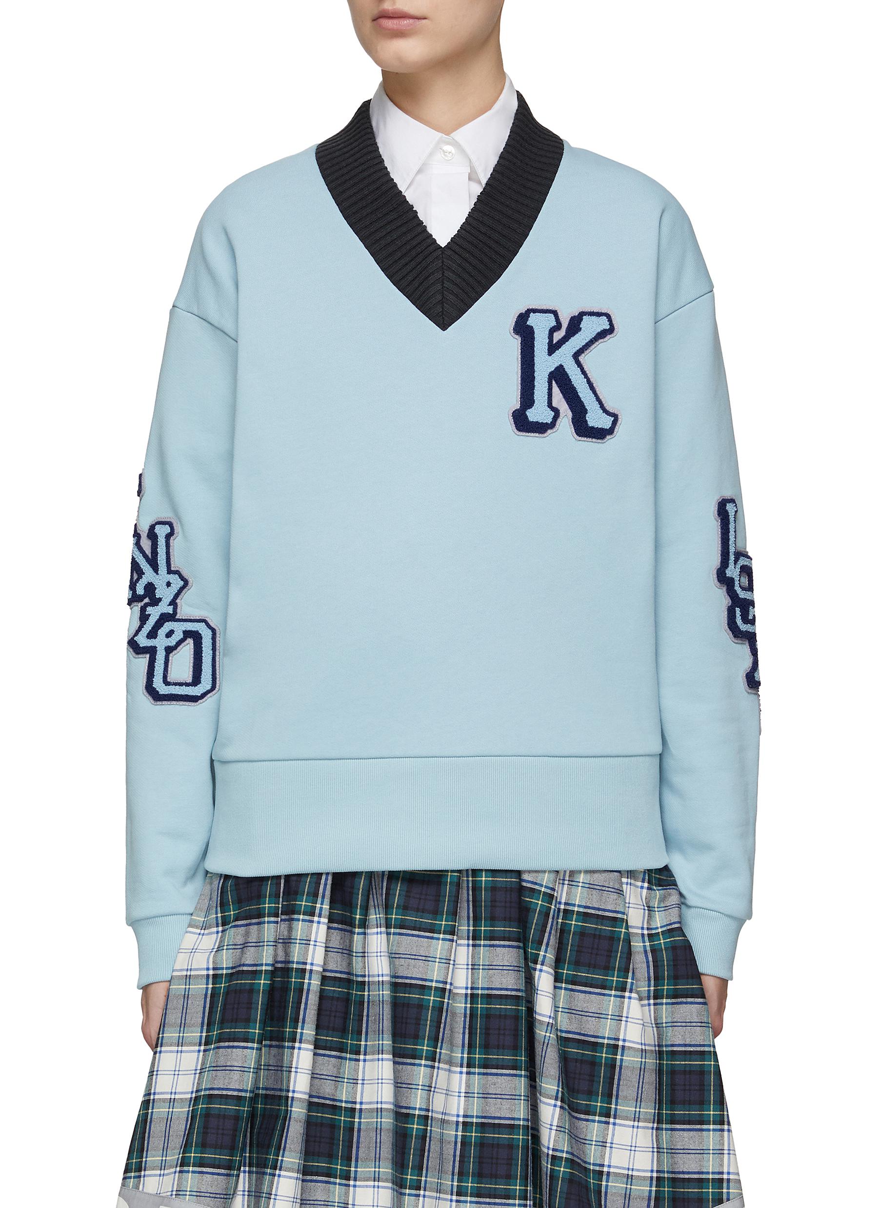 KENZO | Branded Badge Ribbed V-Neck 