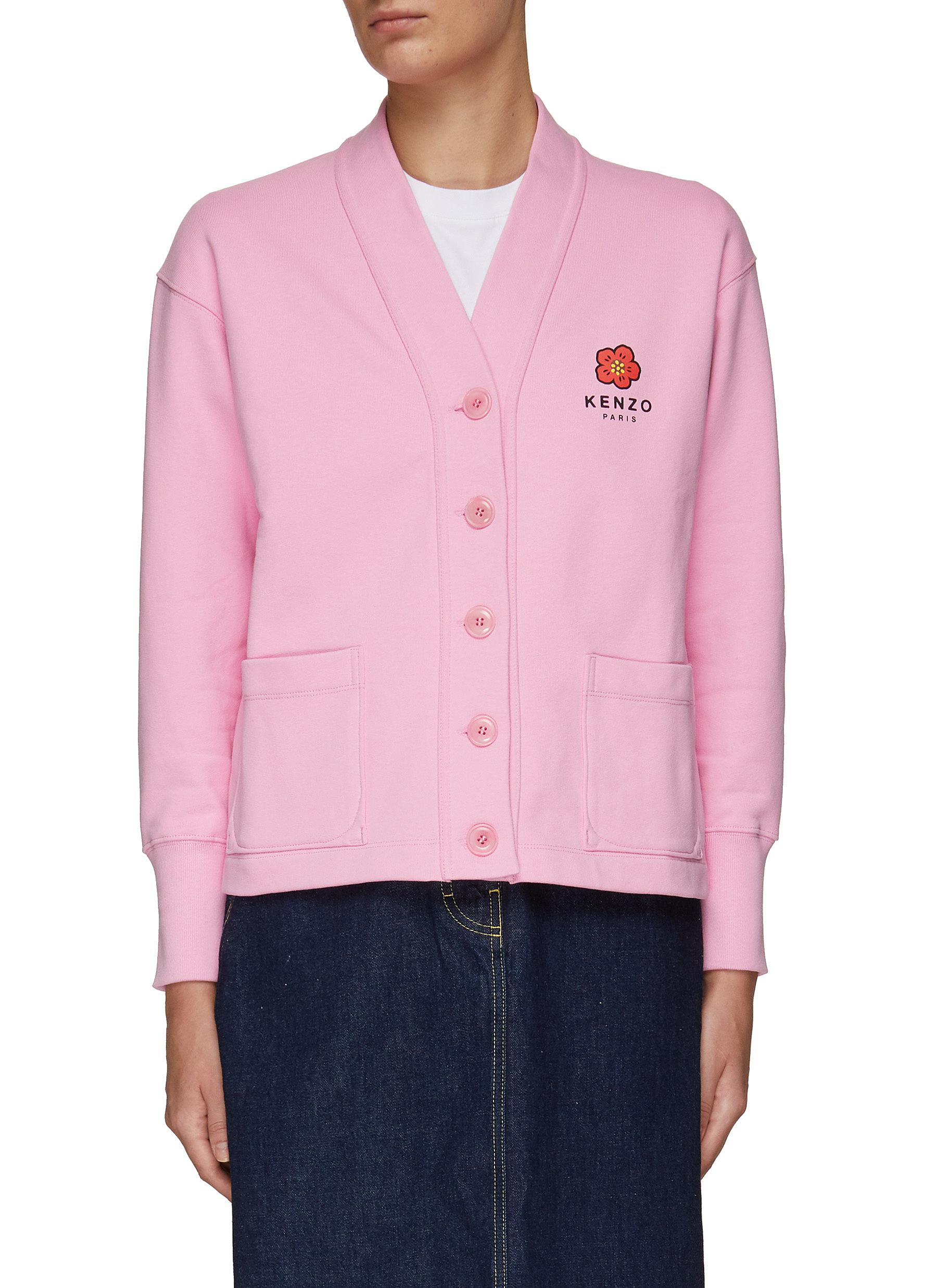 KENZO | Poppy Logo Cotton Blend V-Neck 