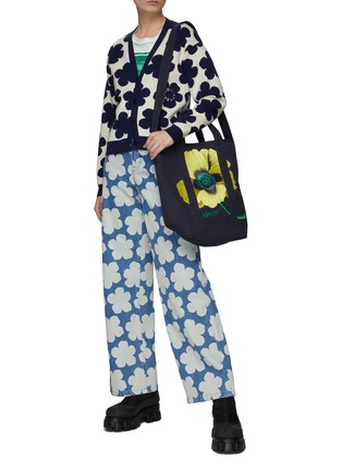 Figure View - Click To Enlarge - KENZO - BOKE ALL OVER FLOWER PRINT WIDE LEG JEANS