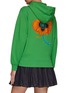 Back View - Click To Enlarge - KENZO - Poppy Graphic Cotton Zip-Up Hoodie