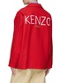 Back View - Click To Enlarge - KENZO - Logo Embroidery Striped Cotton Single Breasted Blazer