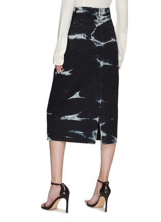 Back View - Click To Enlarge - DRIES VAN NOTEN - Fitted Bleached Denim Midi Skirt