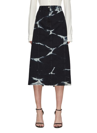 Main View - Click To Enlarge - DRIES VAN NOTEN - Fitted Bleached Denim Midi Skirt