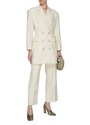 Figure View - Click To Enlarge - DRIES VAN NOTEN - Pleated Tailored Cropped Straight Pants