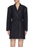 Main View - Click To Enlarge - DRIES VAN NOTEN - Clear Stone Trim Wide Padded Shoulder Double Breasted Blazer