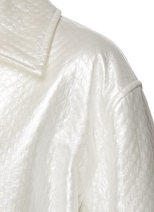  - DRIES VAN NOTEN - Belted Reflective Cotton Blend Wrap Coat