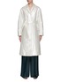 Main View - Click To Enlarge - DRIES VAN NOTEN - Belted Reflective Cotton Blend Wrap Coat
