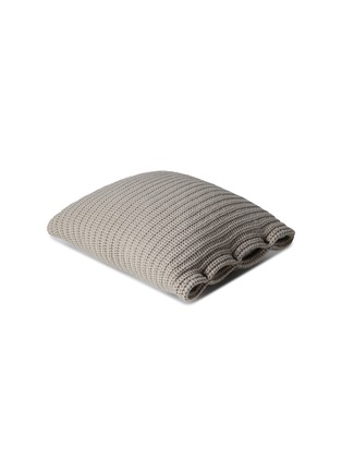 Detail View - Click To Enlarge - BRUNELLO CUCINELLI - BUTTONED KNIT CUSHION — BEIGE