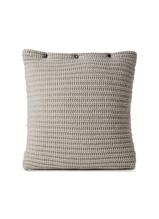 Main View - Click To Enlarge - BRUNELLO CUCINELLI - BUTTONED KNIT CUSHION — BEIGE