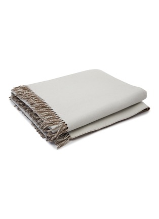 Main View - Click To Enlarge - BRUNELLO CUCINELLI - Melange Fringe Cashmere Blanket — Natural White & Brown