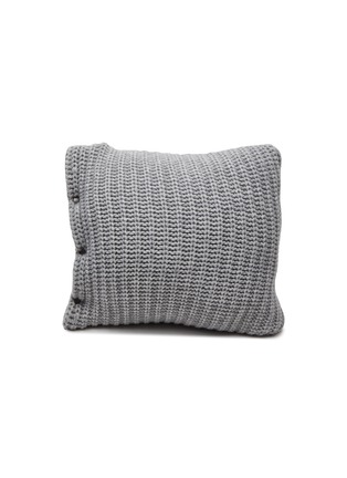 Main View - Click To Enlarge - BRUNELLO CUCINELLI - Buttoned Chunky Cashmere Knit Cushion — Beige