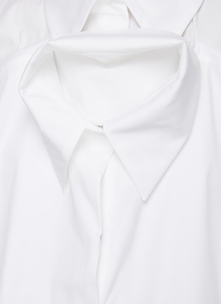 - A.W.A.K.E. MODE - Concealed Placket Cotton Blend Boxy Double Shirt