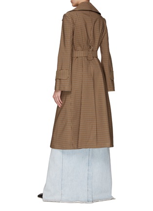 Back View - Click To Enlarge - A.W.A.K.E. MODE - Exaggerated Collar Shepherd Check Trench Coat