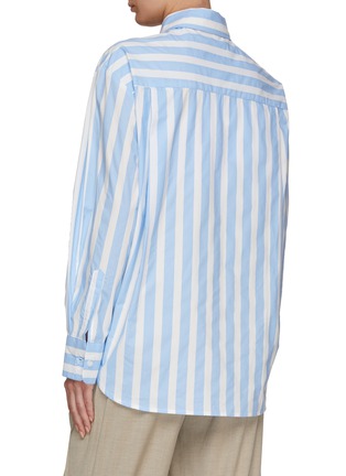 Back View - Click To Enlarge - THE FRANKIE SHOP - ‘Lui’ Wide Stripe Cotton Shirt