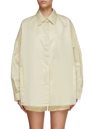 Main View - Click To Enlarge - THE FRANKIE SHOP - ‘Perla’ Concealed Placket Oversized Shirt Jacket