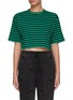 Main View - Click To Enlarge - THE FRANKIE SHOP - ‘Karina’ Striped Cotton Cropped Crewneck T-Shirt