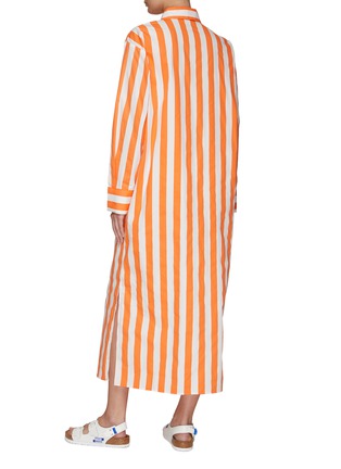 Back View - Click To Enlarge - THE FRANKIE SHOP - ‘Cala’ Striped Cotton Shirt Dress