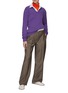 Figure View - Click To Enlarge - THE ROW - ‘Milla’ Contrasting Waist Pleated Virgin Wool Blend Straight Legged Pants
