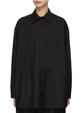 Main View - Click To Enlarge - THE ROW - ‘LUKA’ BUTTON UP WOOL BLEND SHIRT