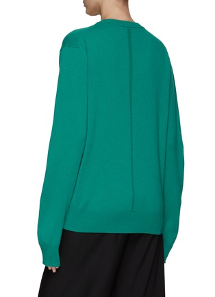 Back View - Click To Enlarge - THE ROW - ‘Kumamo’ Cashmere Knit V-Neck Long-Sleeved Top
